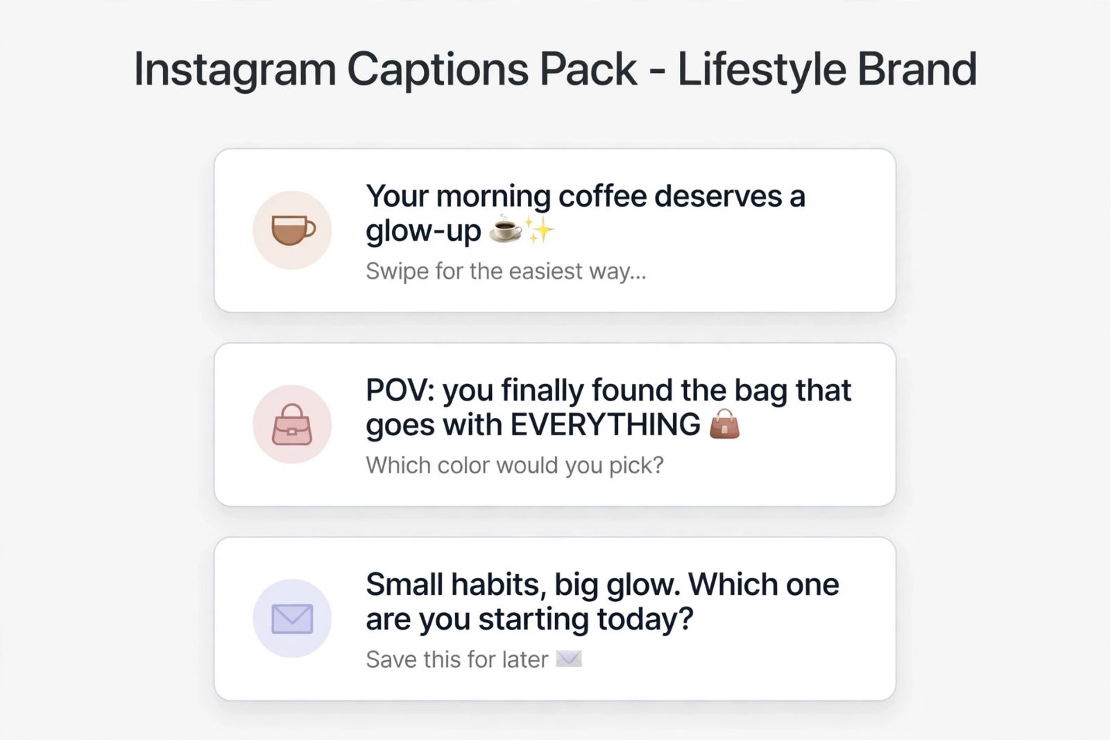 Instagram Captions Pack for Brand - Engagement Focused