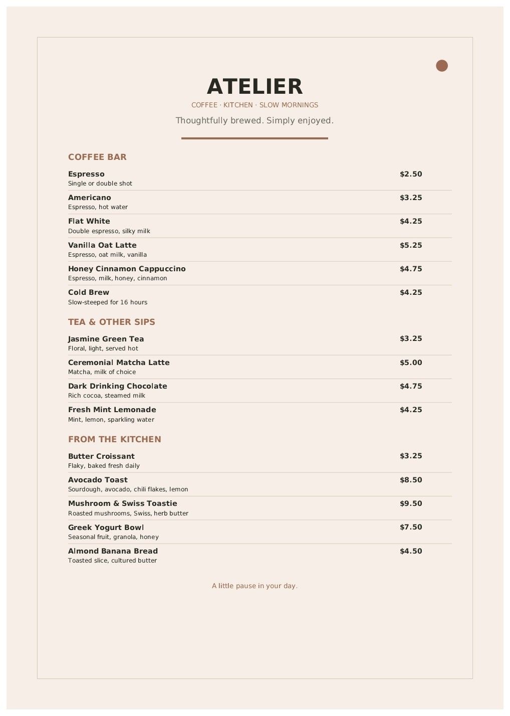 ATELIER - Modern Artisan Café
