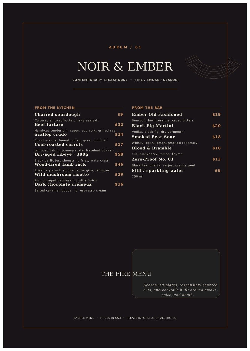 Noir & Ember - Modern Luxury Steakhouse