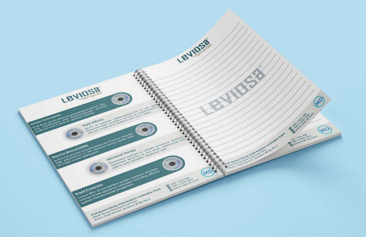 Notebook Design for MDI Eye Product - Beirut - Lebanon