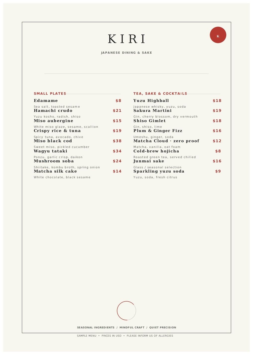 Kiri - Japanese Fine Dining Concept