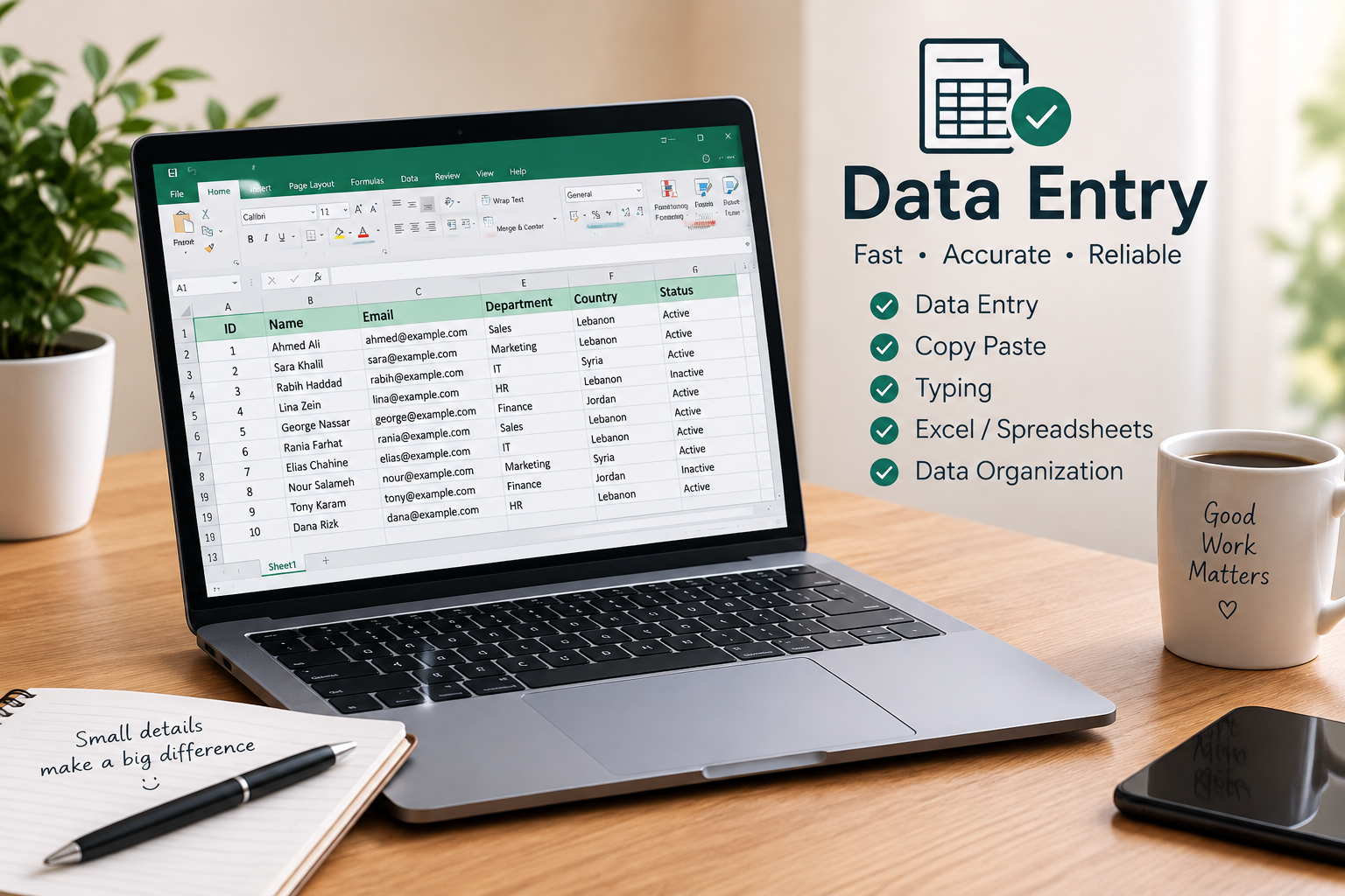 I will do accurate data entry and typing 💻📊
