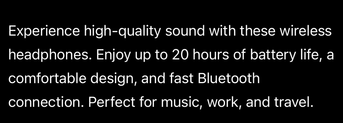 Product Description Writing Sample