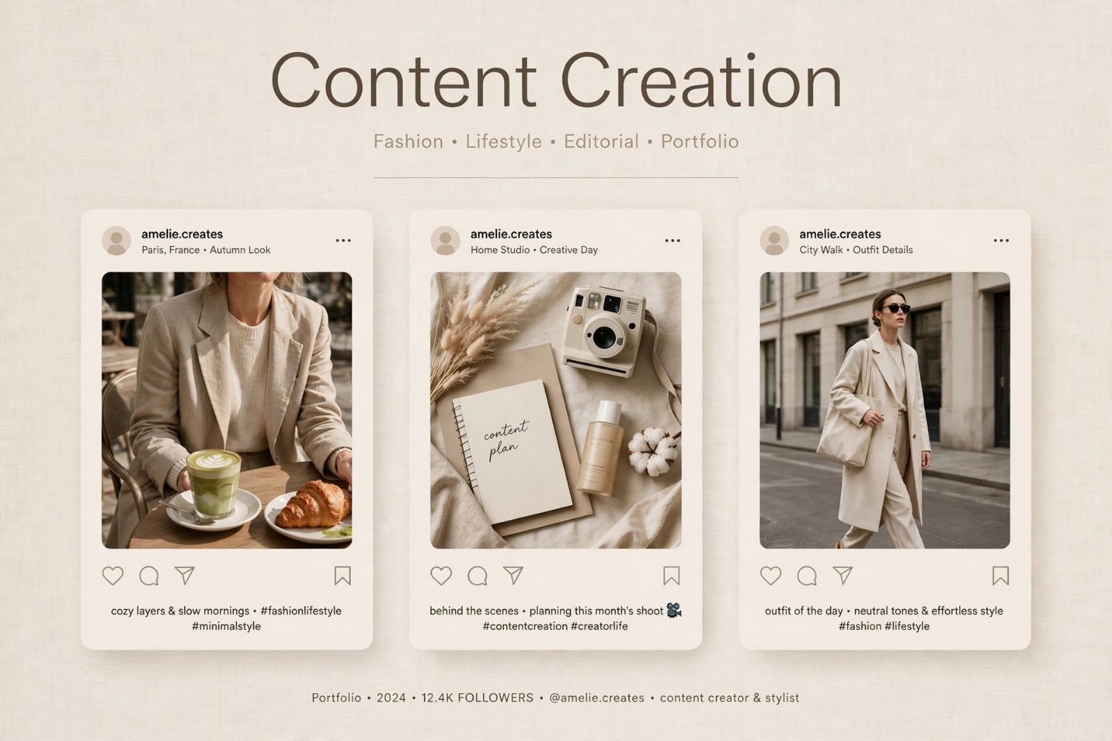Fashion & Lifestyle Content Creation l instagram Feed + Caption