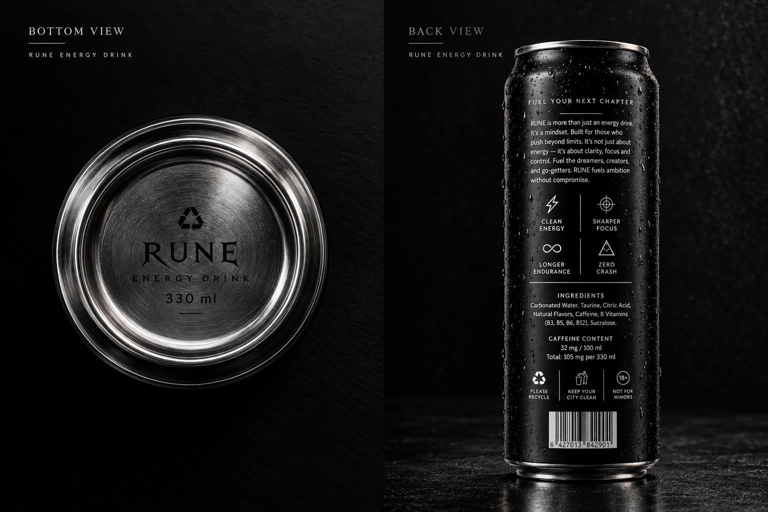 RUNE — Premium Energy Drink Branding & Visual Identity