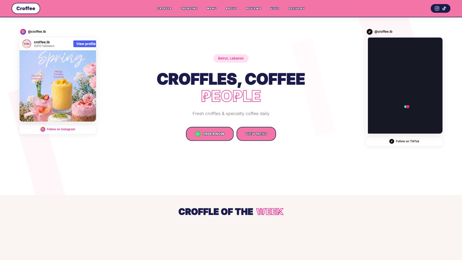 Croffee — Café Site, Menu & Loyalty