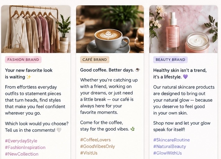Social Media Caption Writing — Sample Collection