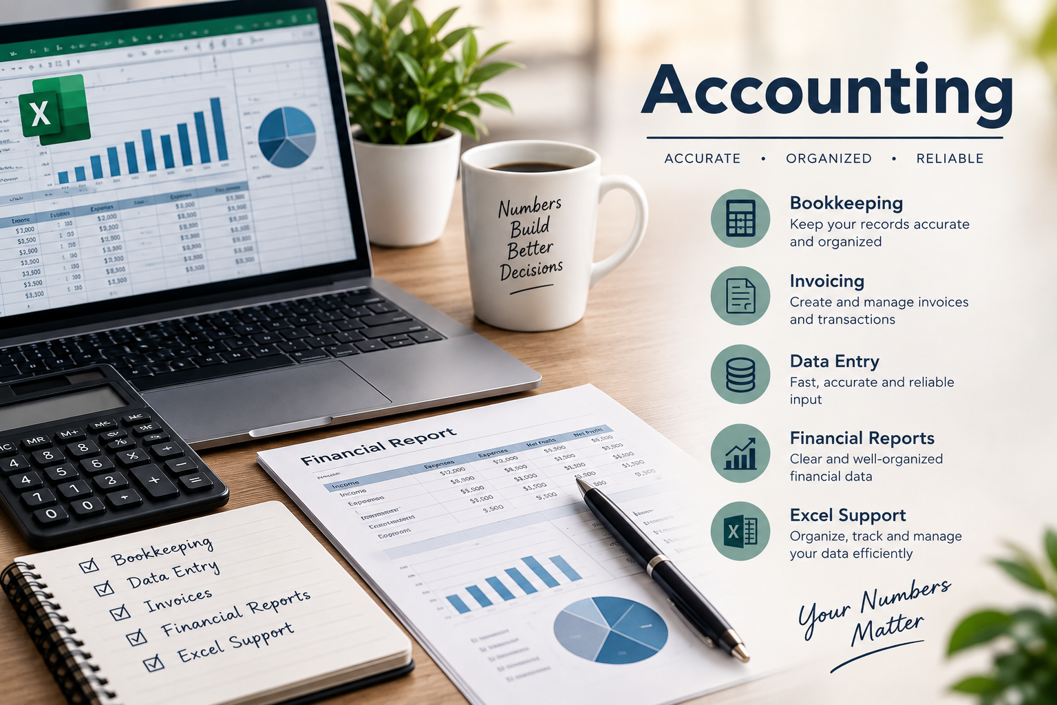 Accounting Assistant | Bookkeeping, Invoicing & Financial Data Entry