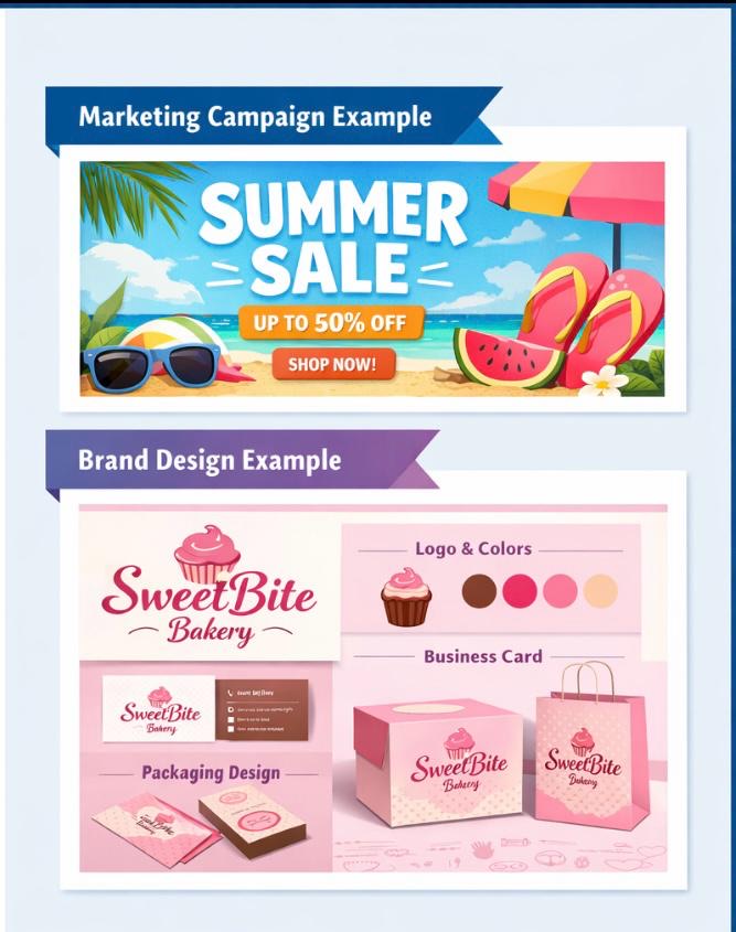 Brand design example and marketing design example