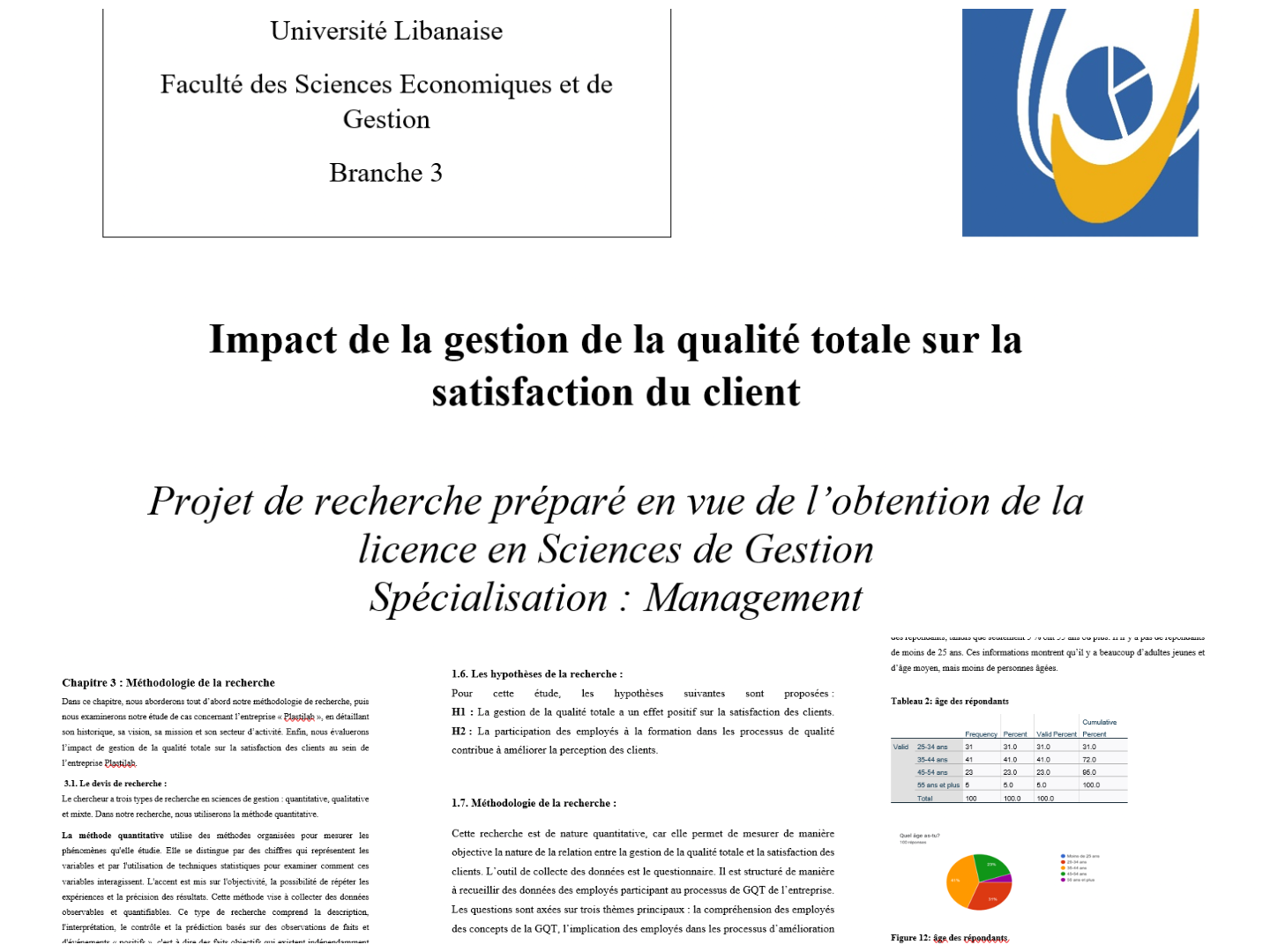 Research project on "The Impact of Total Quality Management on Customer Satisfaction"