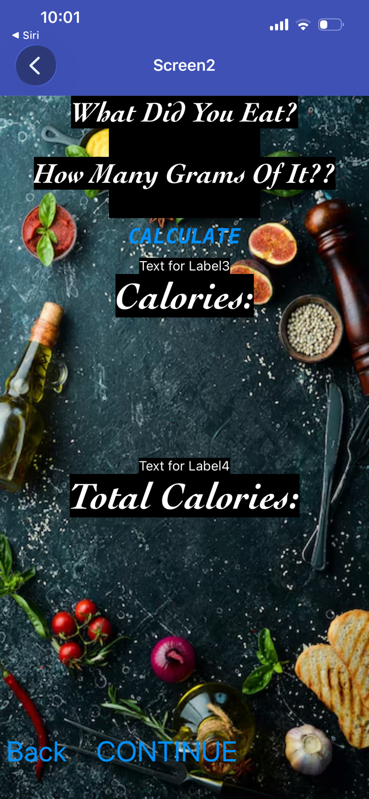 Calories counter and burner mobile app