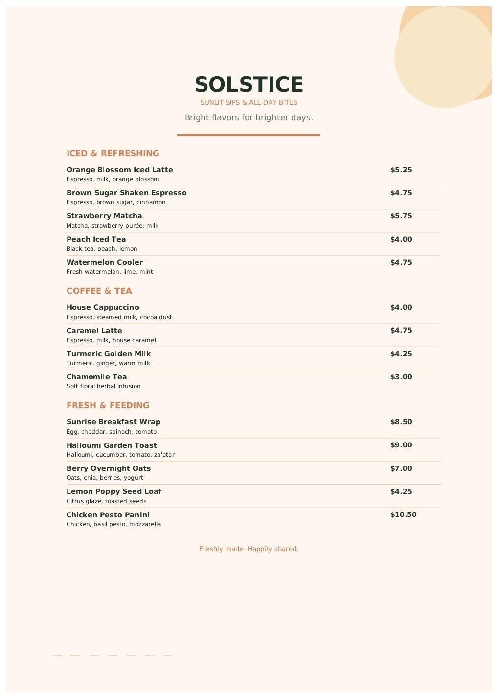 SOLSTICE - Bright All-Day Café