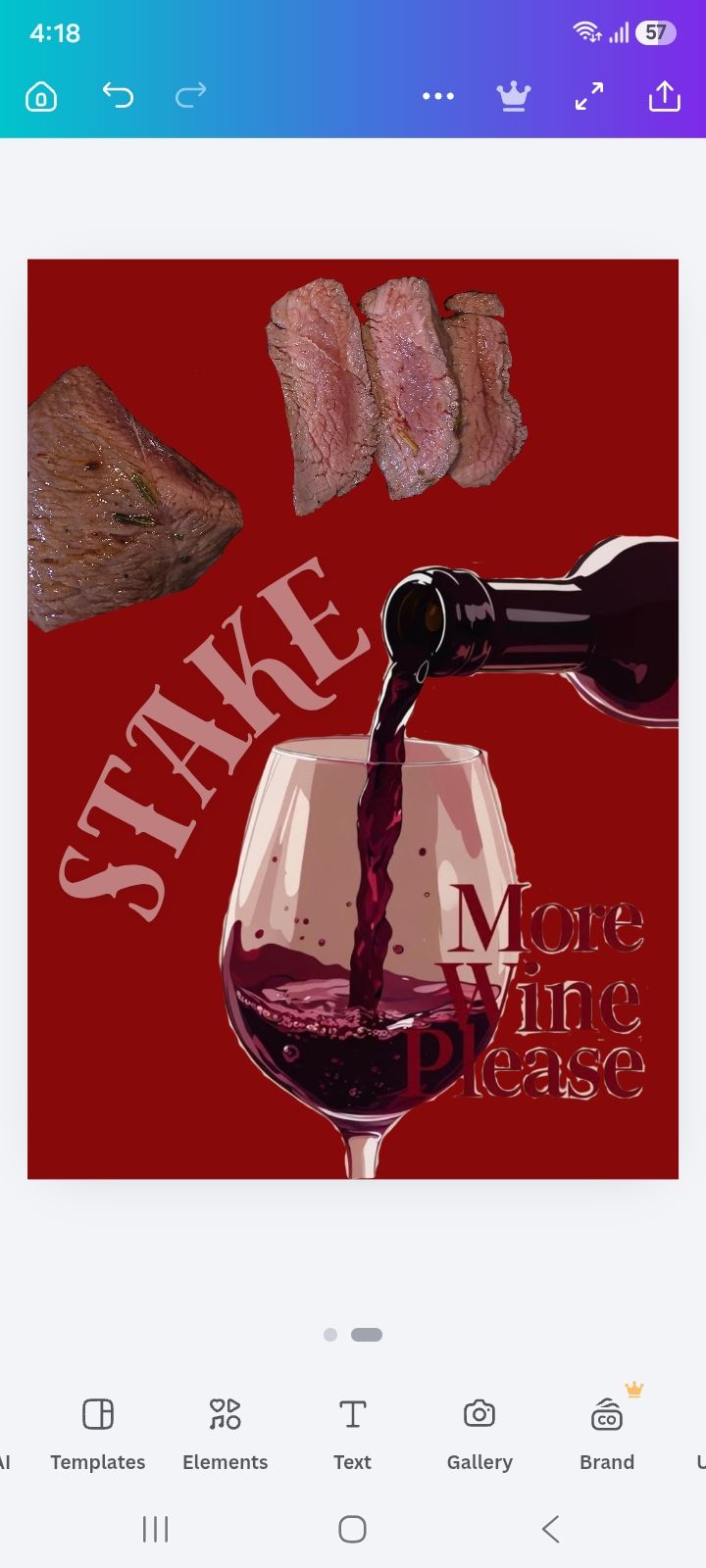 Steak & Wine – Social Media Poster