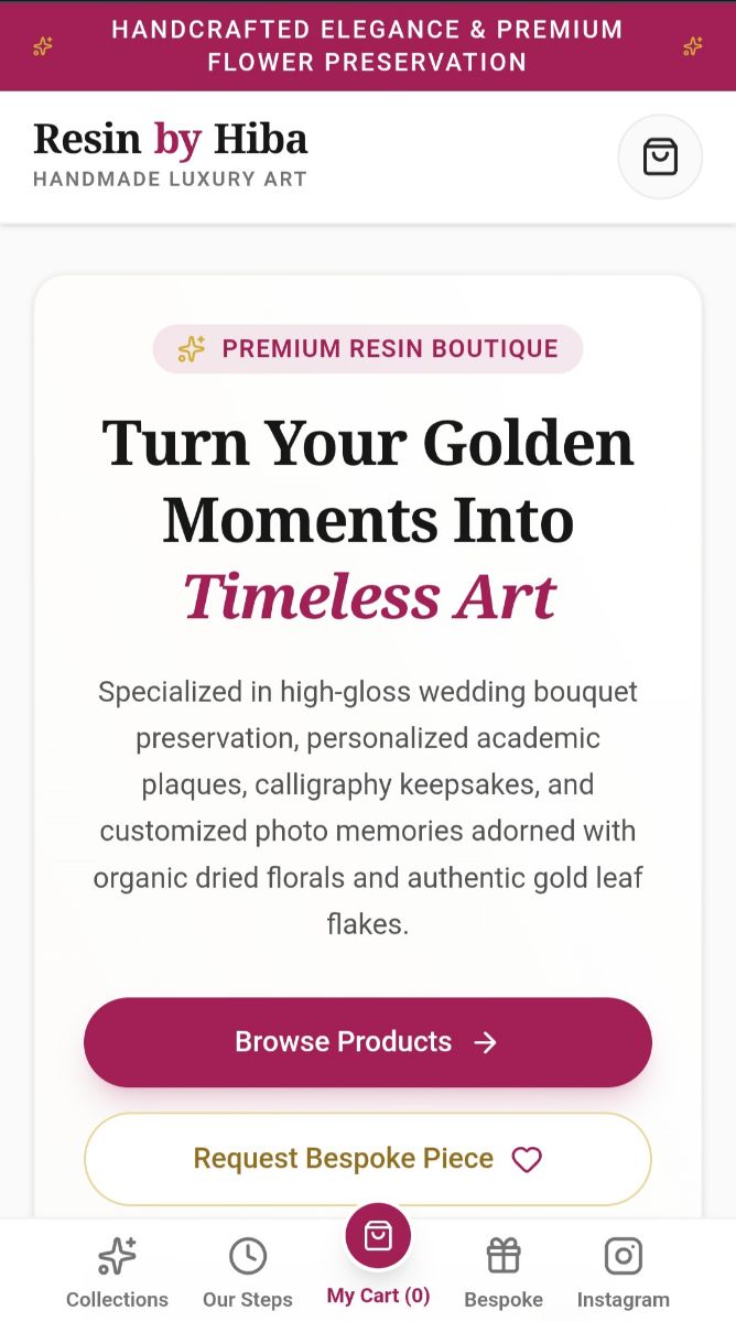 Resin Catalog & E-Commerce Web App